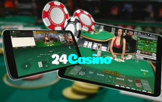 24Casino casino presented on mobile device in Pakistan with slots and live games
